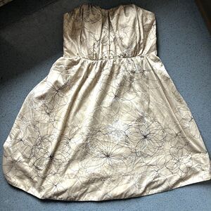 Y2K The Limited Vintage Strapless Neutral sz 12 Mini Dress Satin Graduation